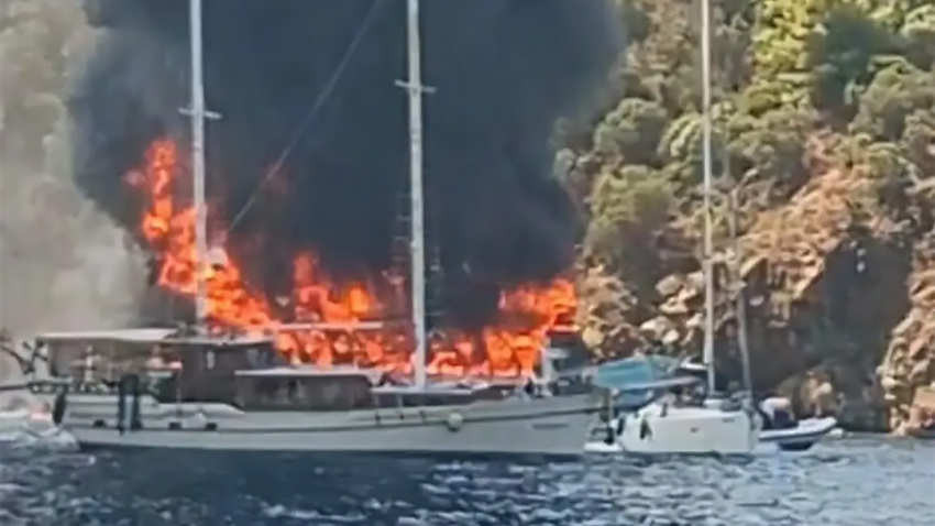 Fethiye'de tekne faciası ucuz atlatıldı